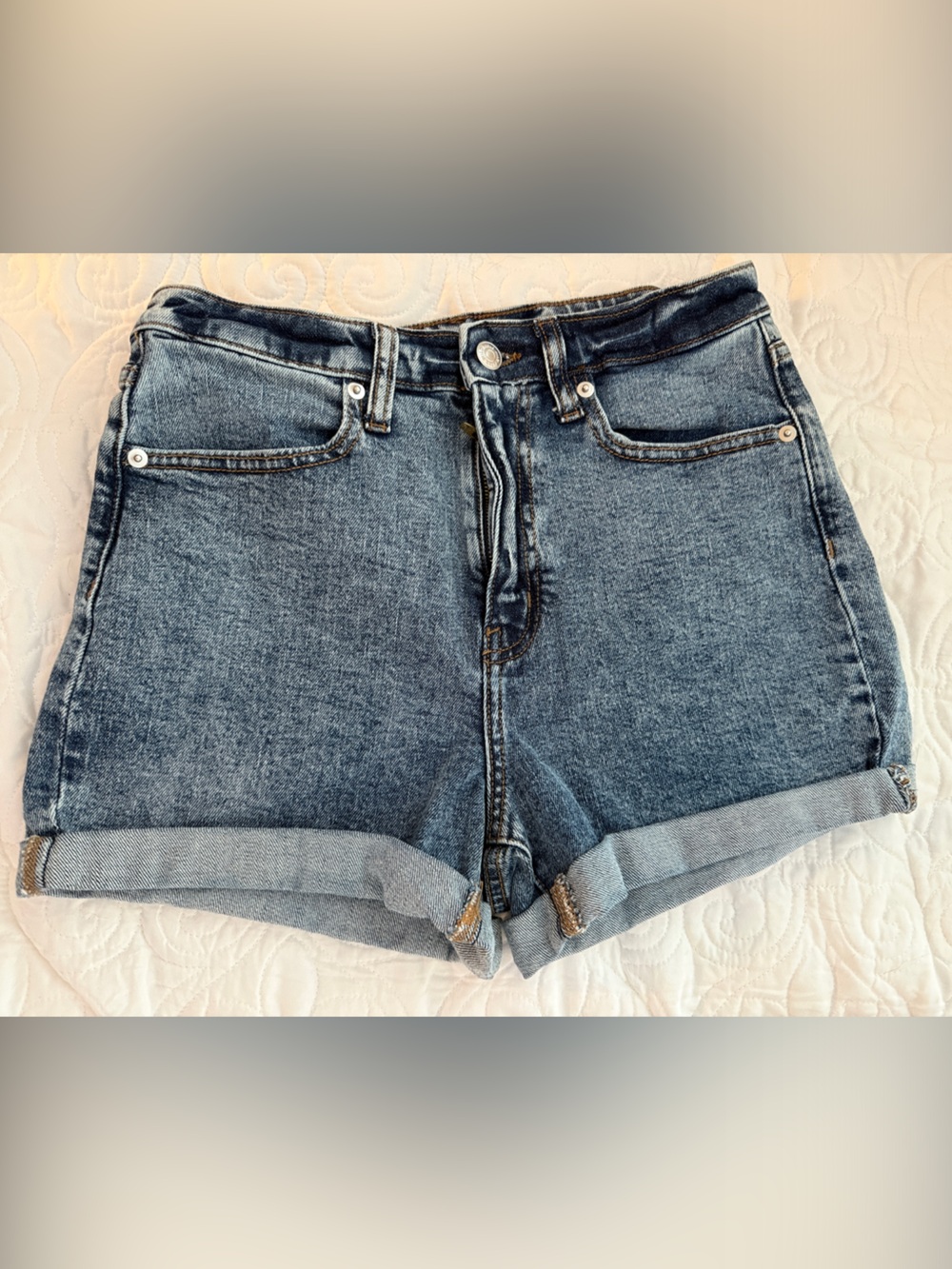 wild fable High-Rise Rolled Hem Denim Shorts - Blue